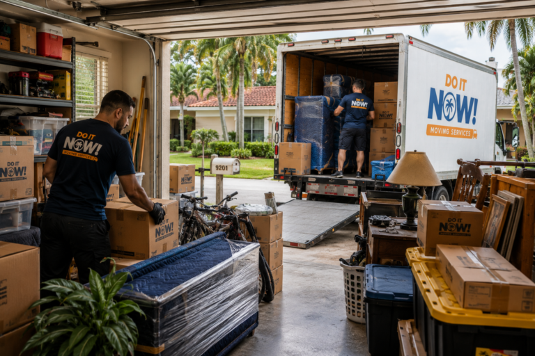 Do It Now Moving Services crew loading a moving truck from a family home in Kendale Lakes, FL